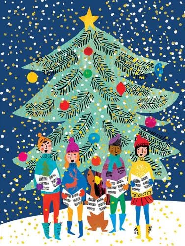 Stock image for Christmas Carolers Large Embellished Holiday Notecards Christmas Cards for sale by PBShop.store US
