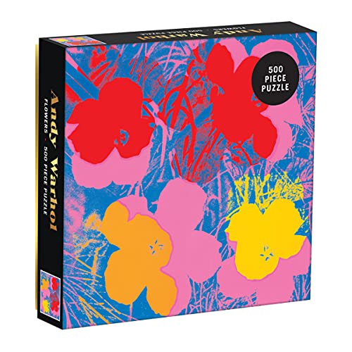 Beispielbild fr Andy Warhol 500 Piece Jigsaw Puzzle with Flowers, Andy Warhol Art Foil Puzzle with Vibrant Flowers zum Verkauf von Ergodebooks