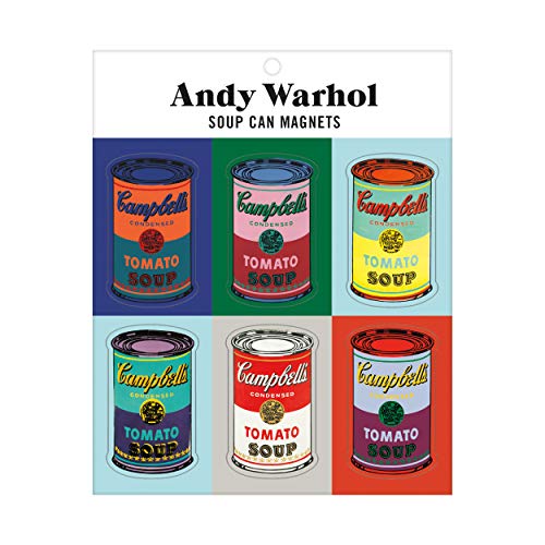 9780735362802: Andy Warhol Soup Can Magnet Set – Artistic Refrigerator Magnets, Includes 6 Colorful Designs from Artist Andy Warhol, Each One Measures 1.25” x 2.25” – Makes A Great Gift for Art Fans