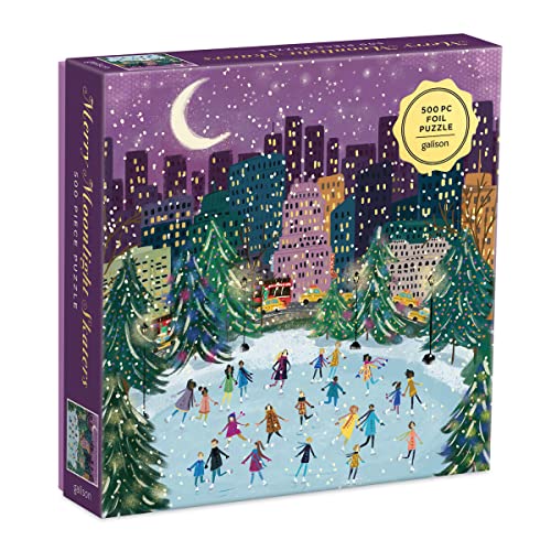 Stock image for Merry Moonlight Skaters 500 Piece Foil Puzzle for sale by Revaluation Books