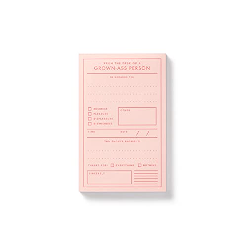Stock image for Brass Monkey Grown-Ass Person Memo Pad Vintage-Inspired Message Note Pad, Includes 75 Pages of the Same Design Measures 3.5 x 5.5 for sale by Lakeside Books