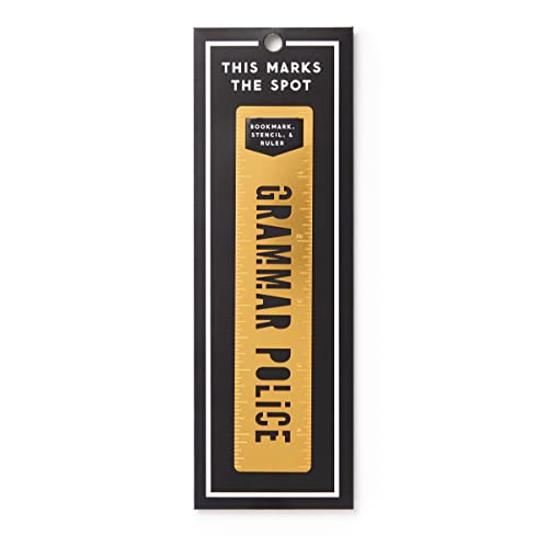 Stock image for Brass Monkey Grammar Police Metal Bookmark Stencil with Matte Gold Plated Finish for Reading Measuring and Stenciling for sale by Lakeside Books