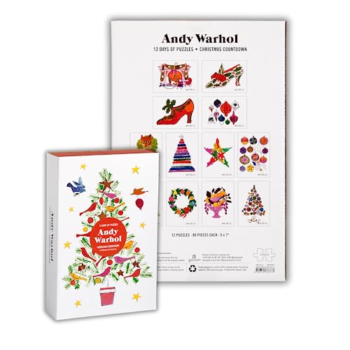 Stock image for Galison Andy Warhol Christmas Countdown   12 Days of Puzzles Featuring Iconic Whimsical Warhol 1950s Christmas Paintings Drawings and Prints for sale by Lakeside Books