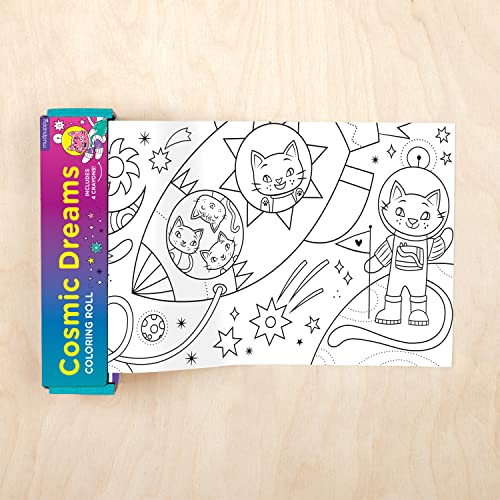 Stock image for Mudpuppy Cosmic Dreams  Travel Friendly Mini Coloring Roll with Illustrations of Cats in Space and Includes 4 Non Toxic Crayons for sale by Lakeside Books