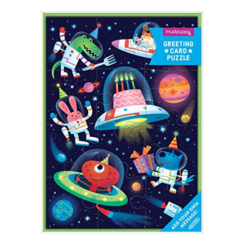 Stock image for Mudpuppy Cosmic Party Outer Space Themed Greeting Card and Jigsaw Puzzle Includes Color Coordinated Envelope and Sticker Seal for sale by Lakeside Books
