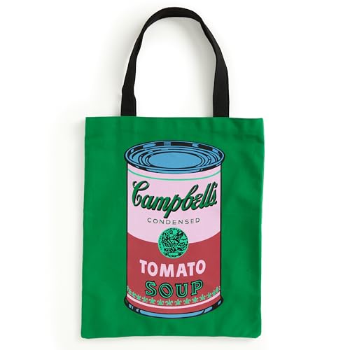 Stock image for Warhol Soup Can Canvas Tote Bag - Green for sale by Revaluation Books
