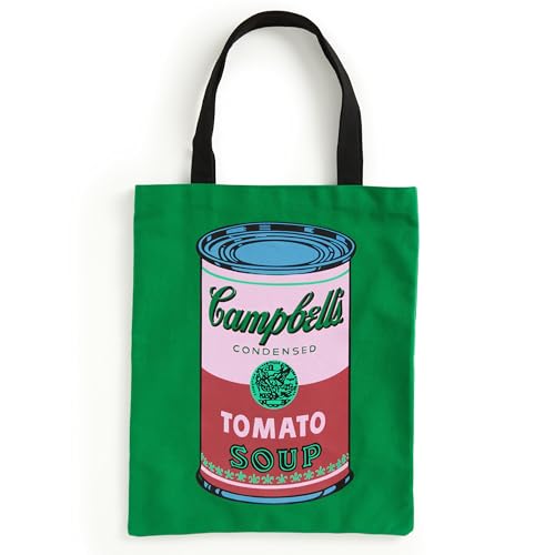 Stock image for Warhol Soup Can Canvas Tote Bag - Green for sale by Russell Books