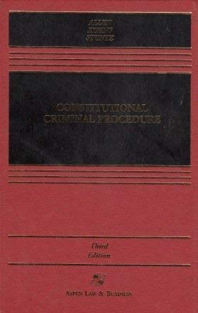 Beispielbild fr Constitutional Criminal Procedures zum Verkauf von Wonder Book