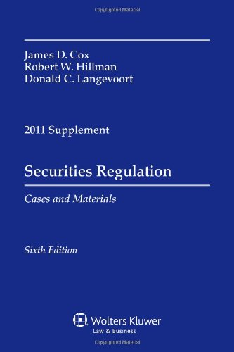 Imagen de archivo de Securities Regulation 2011 Case Supplement a la venta por Hawking Books