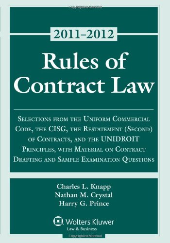 Beispielbild fr Rules of Contract Law 2011 Statutory Supplement zum Verkauf von Wonder Book