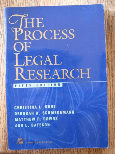 Beispielbild fr The Process of Legal Research, Fifth Edition (Legal Research and Writing) zum Verkauf von Wonder Book