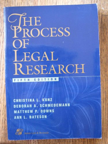 Imagen de archivo de The Process of Legal Research a la venta por The Yard Sale Store