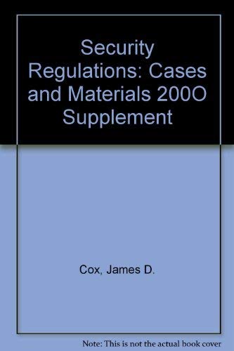 Stock image for Security Regulations: Cases and Materials 200O Supplement for sale by Ergodebooks