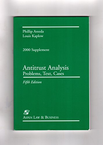 Stock image for Antitrust Analysis, 2000 Supplement for sale by Half Price Books Inc.