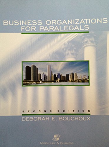 Beispielbild fr Business Organizations for Paralegals zum Verkauf von Wonder Book