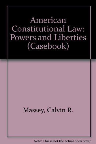 Imagen de archivo de American Constitutional Law: Powers and Liberties [With Teacher's Manual] a la venta por ThriftBooks-Atlanta