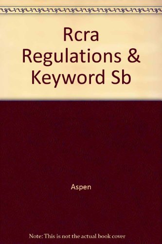 Beispielbild fr Rcra Regulations and Keyword Index zum Verkauf von SecondSale