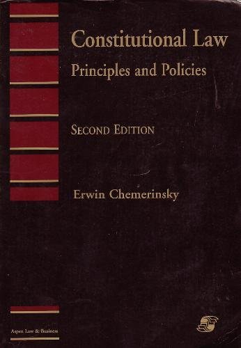 Imagen de archivo de Constitutional Law Principles and Policies a la venta por The Book Cellar, LLC