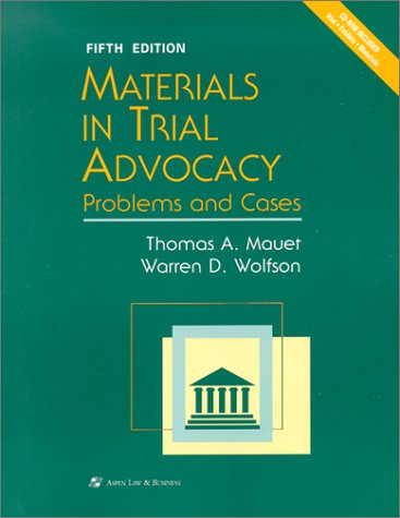 Imagen de archivo de Materials in Trial Advocacy: Problems and Cases (Coursebook Series) a la venta por More Than Words