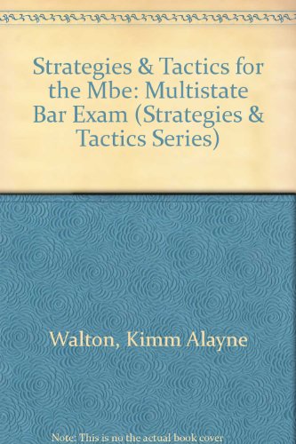 Imagen de archivo de Strategies & Tactics for MBE a la venta por ThriftBooks-Dallas