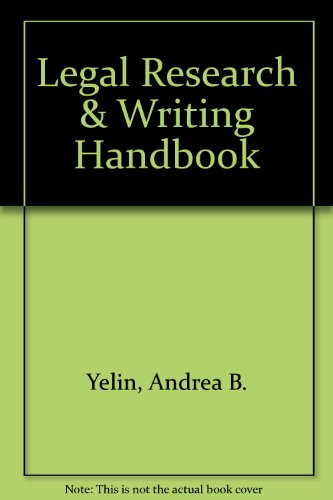 Beispielbild fr The Legal Research and Writing Handbook : A Basic Approach for Paralegals zum Verkauf von Better World Books