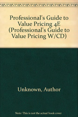 Professional's Guide to Value Pricing (9780735532793) by Baker