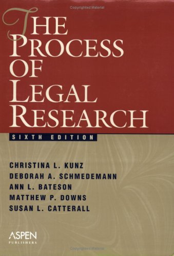 Stock image for The Process of Legal Research for sale by Better World Books