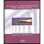 Beispielbild fr Business Organizations for Paralegals zum Verkauf von Wonder Book