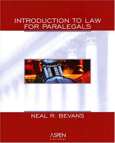 Imagen de archivo de Introduction to Law for Paralegals a la venta por Better World Books