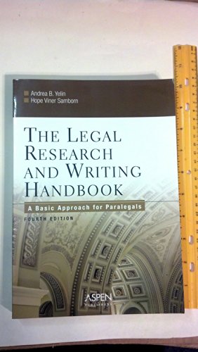 Beispielbild fr The Legal Research and Writing Handbook: A Basic Approach for Paralegals zum Verkauf von ThriftBooks-Dallas