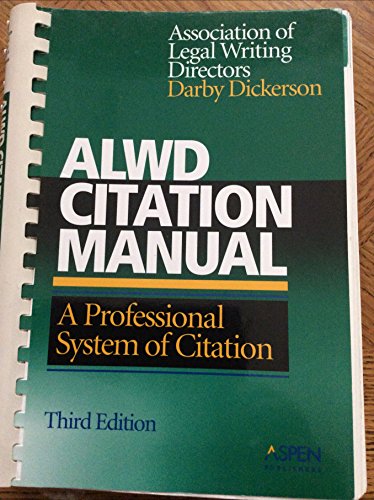 Stock image for ALWD Citation Manual: A Professional System of Citation for sale by ThriftBooks-Atlanta