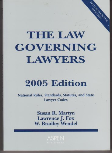 Beispielbild fr The Law Governing Lawyers: National Rules, Standards and Statutes zum Verkauf von The Maryland Book Bank