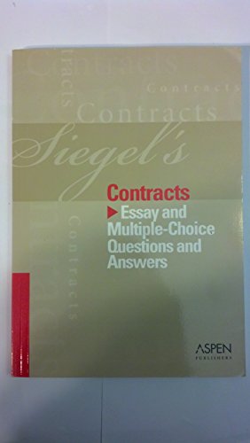 Imagen de archivo de Siegel's Series: Contracts a la venta por ThriftBooks-Atlanta