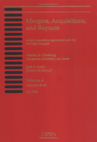 Stock image for Mergers, Acquisitions, and Buyouts (Volume 4 , Chapters 21-26) for sale by ThriftBooks-Atlanta