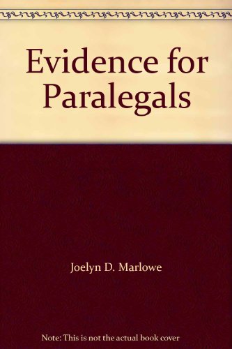 9780735558533: Evidence for Paralegals