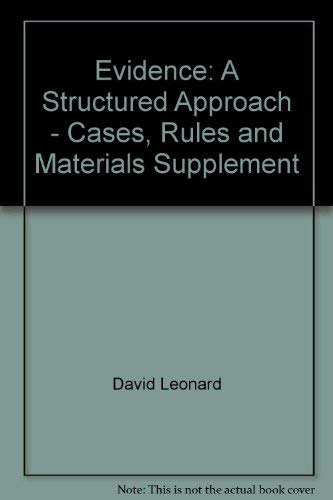 Stock image for Evidence: Structured Approach 2005 Case Supplement for sale by Buyback Express