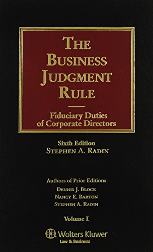 9780735560895: Business Judgment Rule: Fiduciary Duties of Corporate Directors