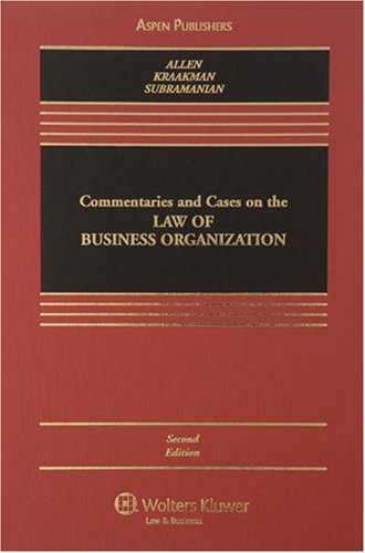 9780735563131: Commentaries and Cases on the Law of Business Organization (Casebook)