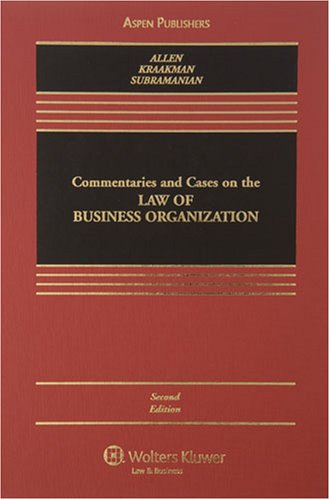 Stock image for Commentaries and Cases on the Law of Business Organization, 2nd Edition (Casebook) for sale by SecondSale
