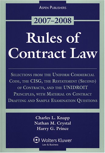 Beispielbild fr Rules of Contract Law, 2007-08 Statutory Supplement zum Verkauf von ThriftBooks-Dallas
