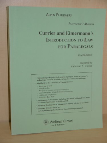 Stock image for Introduction to Law for Paralegals: A Critical Thinking Approach [Paperback] for sale by Ocean Books