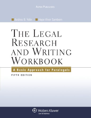 Imagen de archivo de The Legal Research and Writing Workbook, Fifth Edition a la venta por ThriftBooks-Atlanta