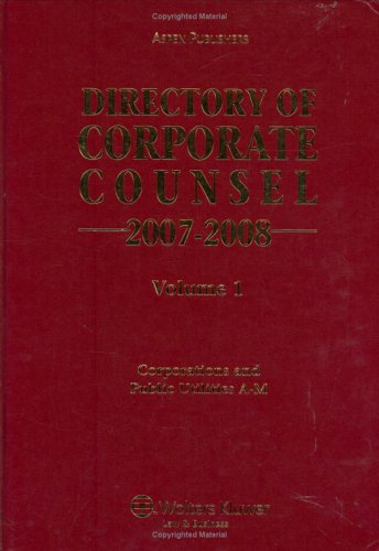 9780735568235: Directory of Corporate Counsel 2007-2008