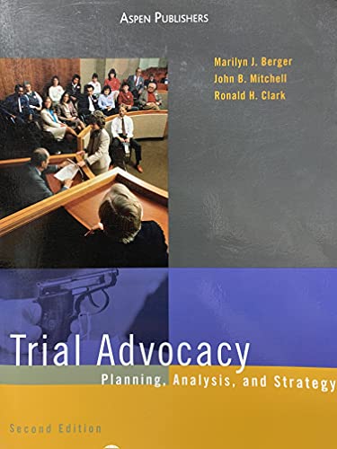 Beispielbild fr Trial Advocacy: Planning, Analysis, and Strategy zum Verkauf von HPB-Red