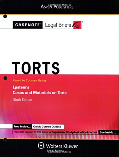 Imagen de archivo de Torts : Epstein's Cases and Materials on Torts a la venta por Better World Books