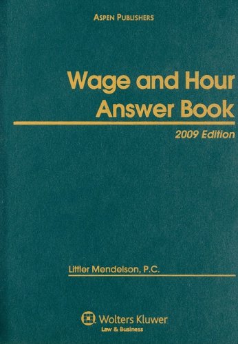 Beispielbild fr Wage & Hour Answer Book 2009 zum Verkauf von Mispah books