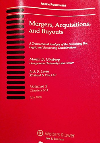 Beispielbild fr Mergers Acquisitions, and Buyouts, July 2008: Four Volume Print Set zum Verkauf von West With The Night