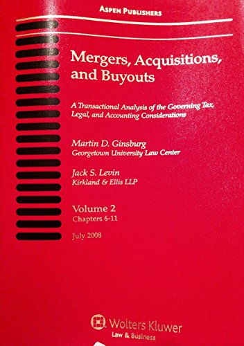 9780735574700: Mergers, Acquisitions and Buyouts: August 2008