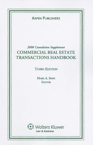 Imagen de archivo de Cumulative Supplement Commercial Real Estate Transactions Handbook a la venta por Dewey Books PTMD