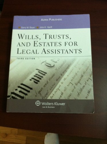 Stock image for Wills Trusts and Estates for Legal Assistants for sale by Better World Books